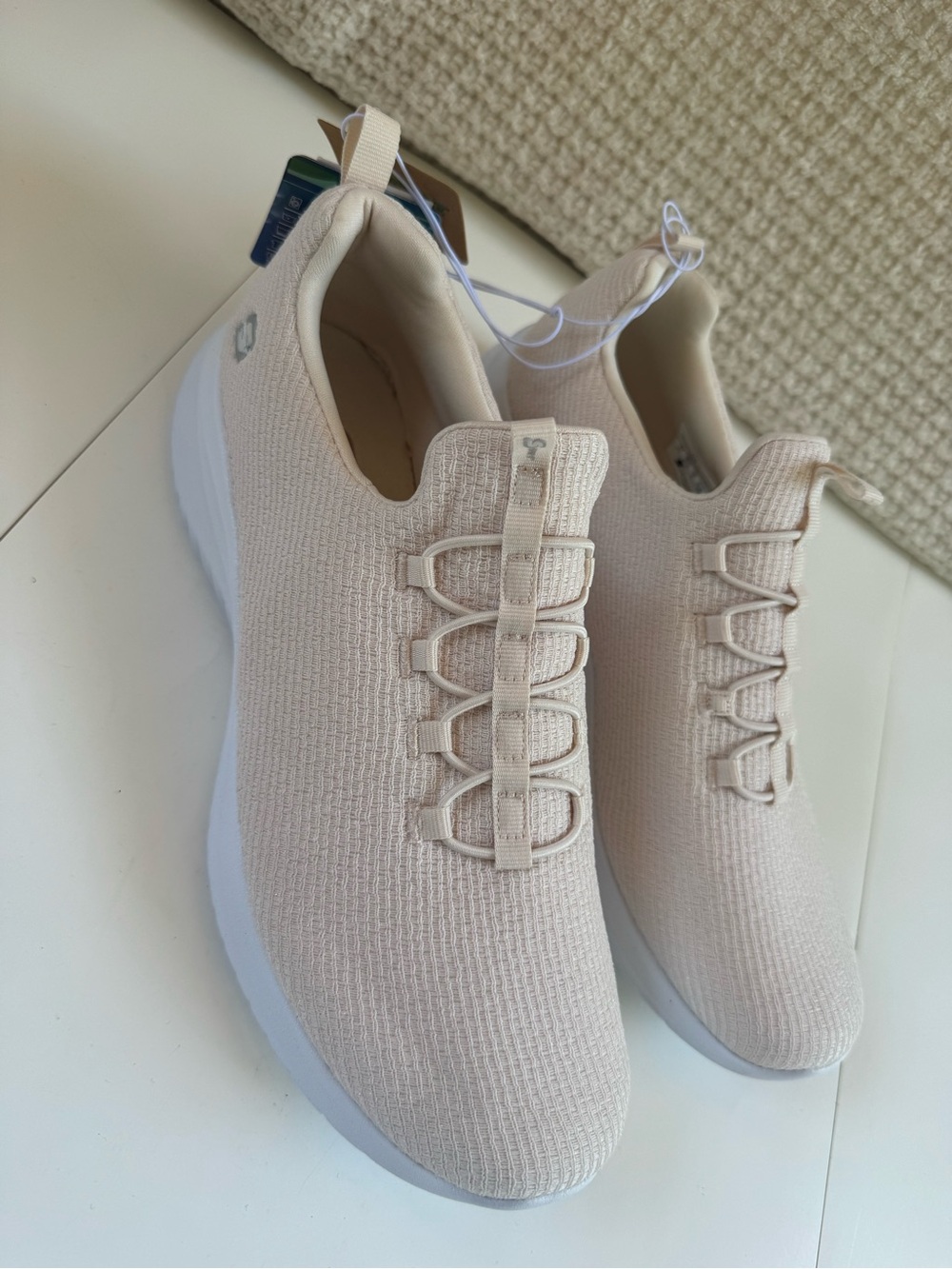 Skechers Women's Knit Slip-On Sneakers in Light Beige